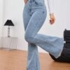 Women's High Waist Flared Fit Stretchable Denim Jeans for Casual