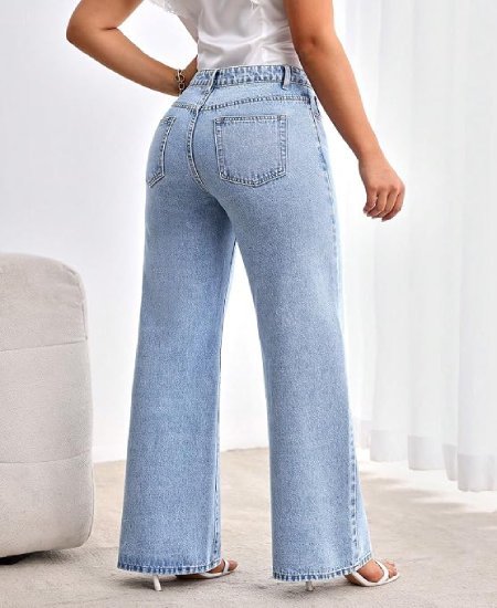 j1 Wide Leg High Waist Denim Jeans For Womens