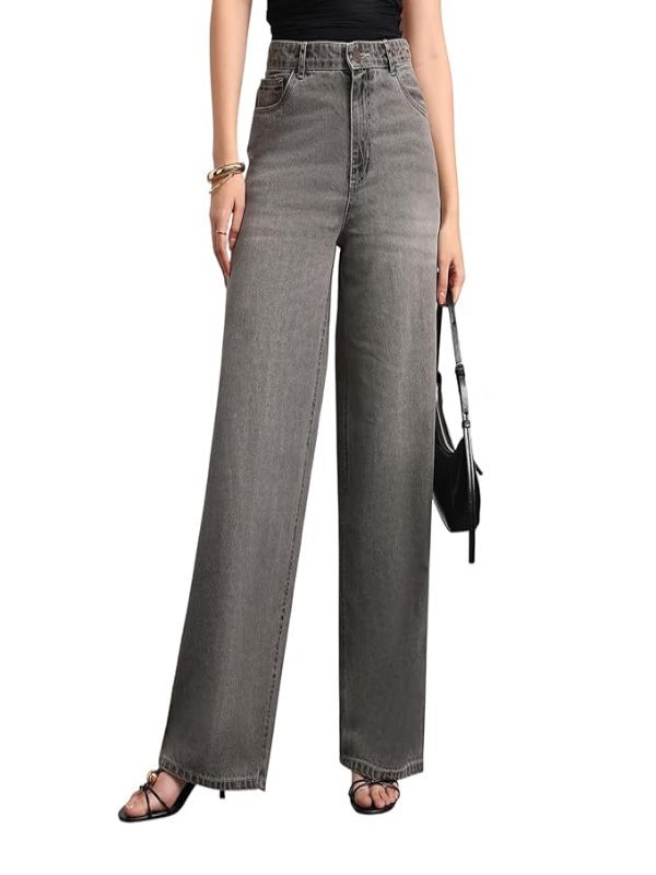 j10 Women's High Rise Loose Fit Washed Jeans