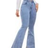 Women's High Waist Flared Fit Stretchable Denim Jeans for Casual