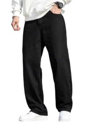 Men Loose Fit Mid Rise Grey Jeans