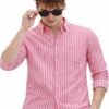 Men's Casual Printed Striped Stylish Latest Formal Shirt
