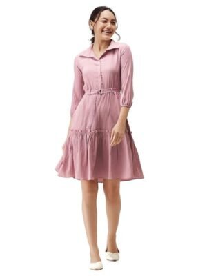 one piece western Stylish Dress with Belt