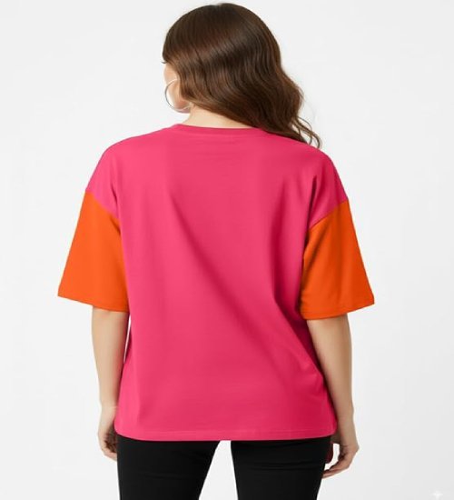 Half Sleeve Cottonblend Oversized Tshirt for Women
