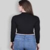 t9 Women's Round High Neck Full Sleeves Stylish Crop Top