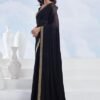 Women's Georgette Lace Boarder Saree With Unstitched Blouse Piece