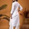 Lucknowi Chikankari Straight Regular Fit White Cotton Women's Long Kurta
