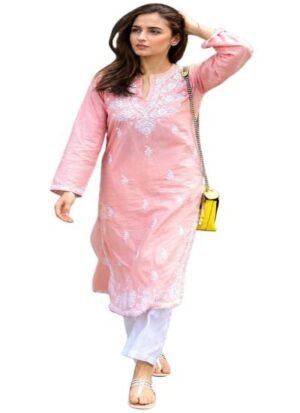 k111 Long Chikankari Kurti for Girls