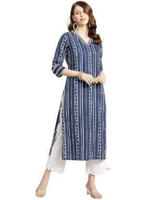 k12 Womens Cotton Straight Fit Printed Kurta