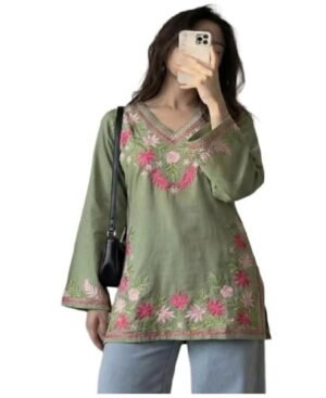 Short Kurti for Women Viscose Embroidered
