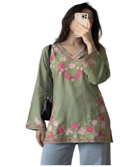 Short Kurti for Women Viscose Embroidered