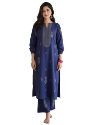 k16 Women’s Viscose Straight Printed Kurta with Palazzo