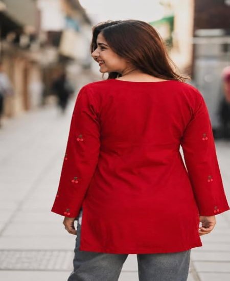Women's Embroidered Short Kurti