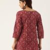 k22 V-Neck Short Straight Kurti with 3Quarter Sleeves