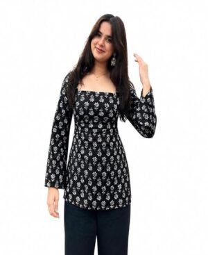Square Neck Full Sleeve Ladies Kurti Office College