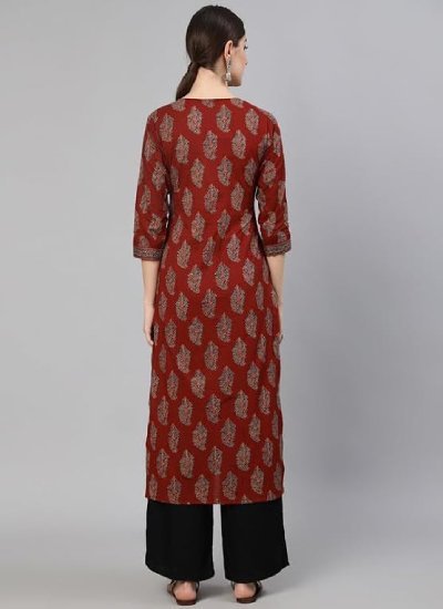 Printed Straight Single Long Kurti for Women
