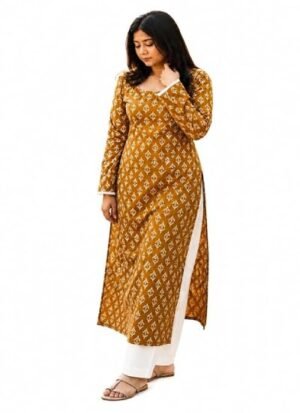 k8 Long Kurti for Girls Printed Full Sleeve