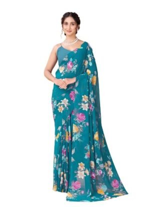 s1 Women Georgette All Over Floral Printed Saree