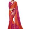 Women's Bandhani Printed Chiffon Saree with Blouse