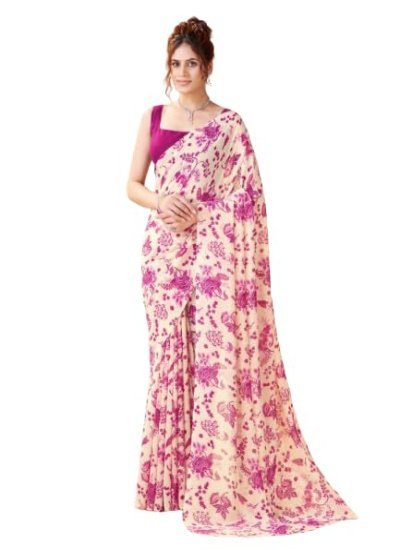 s10 Women Georgette All Over Floral Printed Saree
