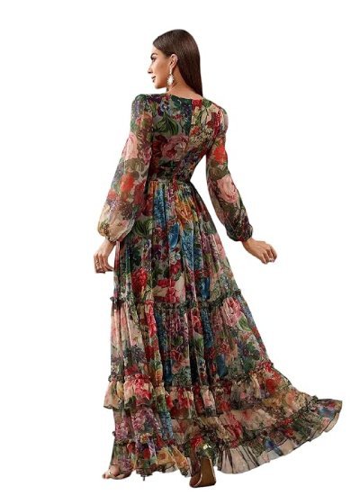 Georgette Floral Printed Western Gown
