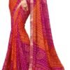Women's Bandhani Printed Chiffon Saree with Blouse
