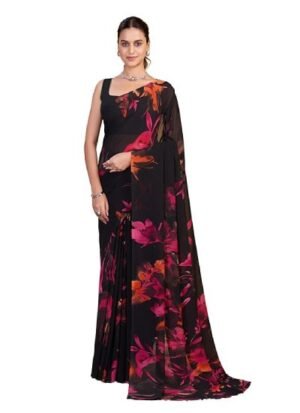 Garden Vareli Georgette Floral Printed Saree