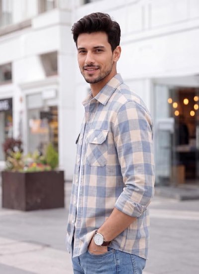 s122 Men's Cotton Blend Button Down Shirt