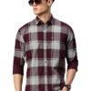 Man Stylish Slim Fit Cotton Spread Collar Checked Casual Shirt