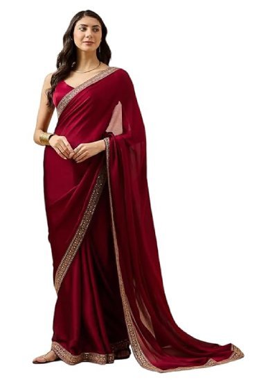 Women's Georgette Saree with Blouse Piece