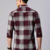 Man Stylish Slim Fit Cotton Spread Collar Checked Casual Shirt