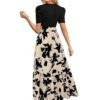 Women's A-LINE Full Long Puff Sleeve Maxi Gown Dress