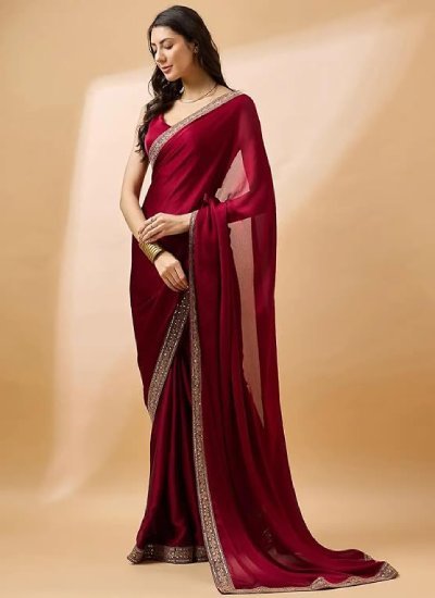 Women's Georgette Saree with Blouse Piece