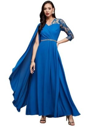 s17 Women's Floral Printed Relaxed Fit V-Neck Gown
