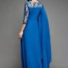 s177 Women's Floral Printed Relaxed Fit V-Neck Gown