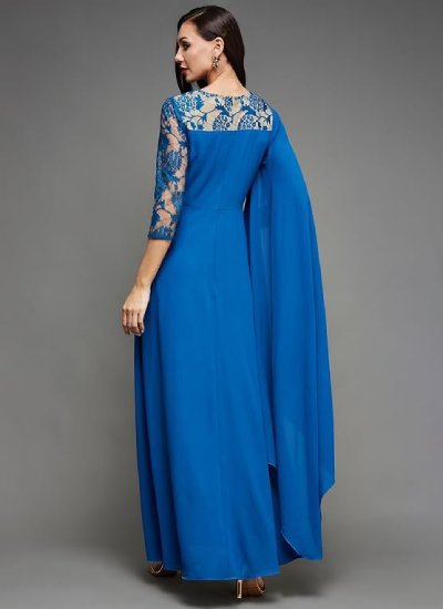 s177 Women's Floral Printed Relaxed Fit V-Neck Gown
