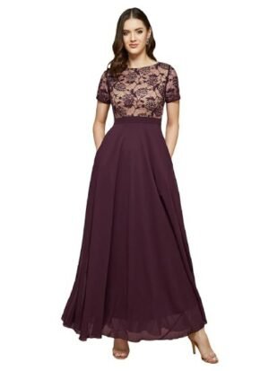 s18 Women's Round Neck Half Sleeve Gown