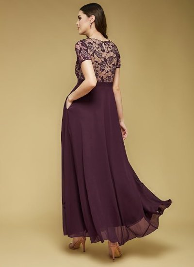 s188 Women's Round Neck Half Sleeve Gown