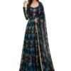s2 Women’s Floral Printed Anarkali Gown with Dupatta