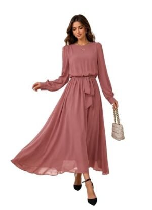 Georgette Solid Color Western Gown