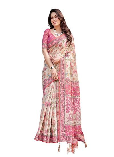 Cotton Saree for Women with Floral Printed Design