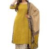 Women's Pure Cotton Straight Kurta Set with Palazzo Pants & Dupatta