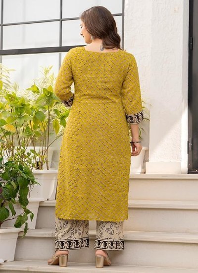 Women's Pure Cotton Straight Kurta Set with Palazzo Pants & Dupatta