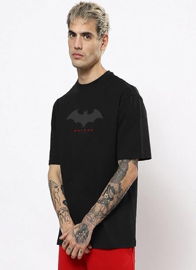 Men's Cotton Graphic Print Oversized Fit Half Sleeve Round Neck T-Shirt