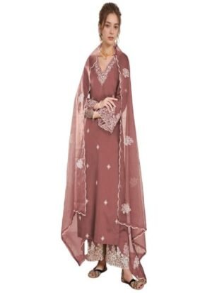 s4 Women’s Embroidered Kurta Pant Set with Dupatta