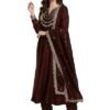 s4 Women’s Silk Embroidery Anarkali Kurta Pant with Dupatta
