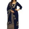 s5 Women's Straight fit Printed Embroidered Kurta with Pant & Dupatta