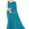 s5 Vichitra Silk Floral Printed Comfortable Daily Wear Saree