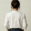 s55 Women White Solid Cotton Blend Knitted Top