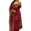 Women's Viscose Straight fit Printed Embroidered Kurta with Pant & Dupatta